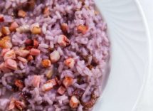 risotto con cavolfiore viola e salsiccia