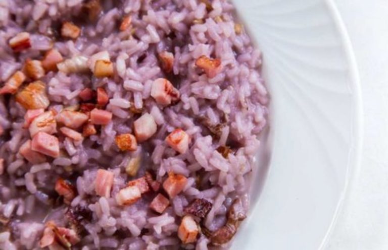 risotto con cavolfiore viola e salsiccia