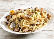 tagliolini alle vongole su crema di zucca