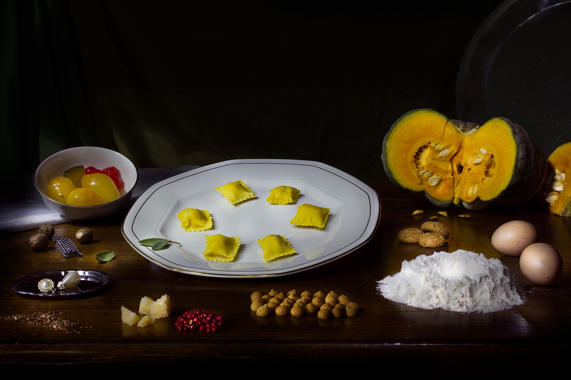 ravioli con farina di castagne e zucca