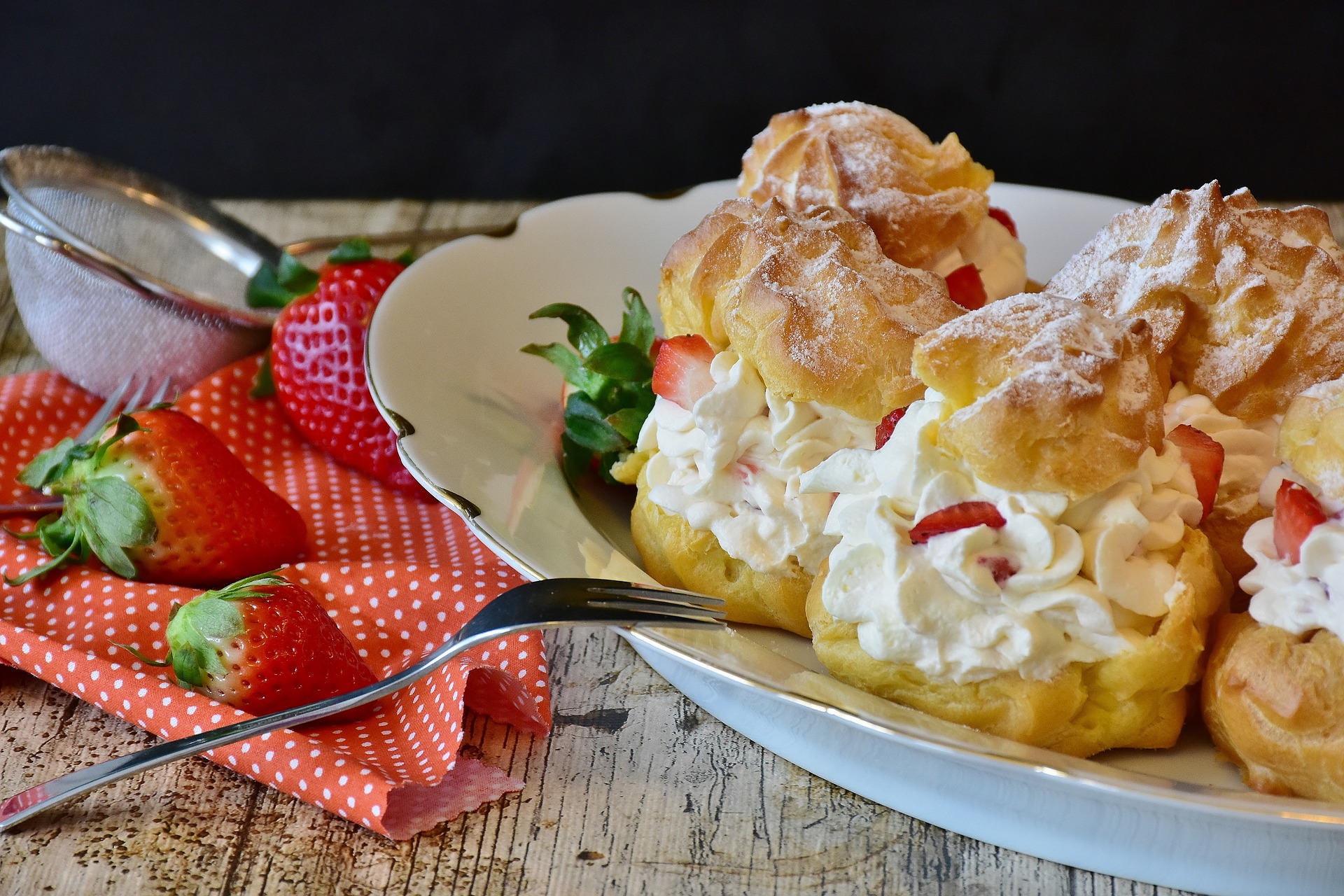 zeppole panna e fragola