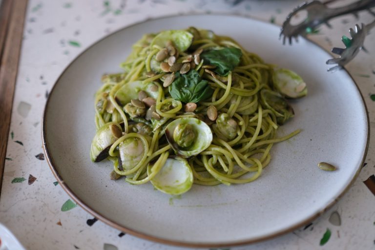 spaghetti vongole zucchine