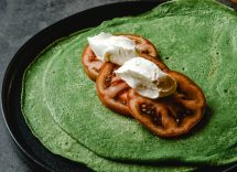 Pancake ricotta, spinaci e pomodoro