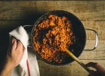 Pasta con ragù di lenticchie