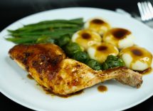 Pollo alle erbe con fagiolini