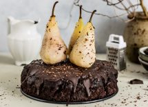 Torta al cioccolato con lievito madre e pere