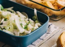 finocchi al forno pane alle erbe mandorle