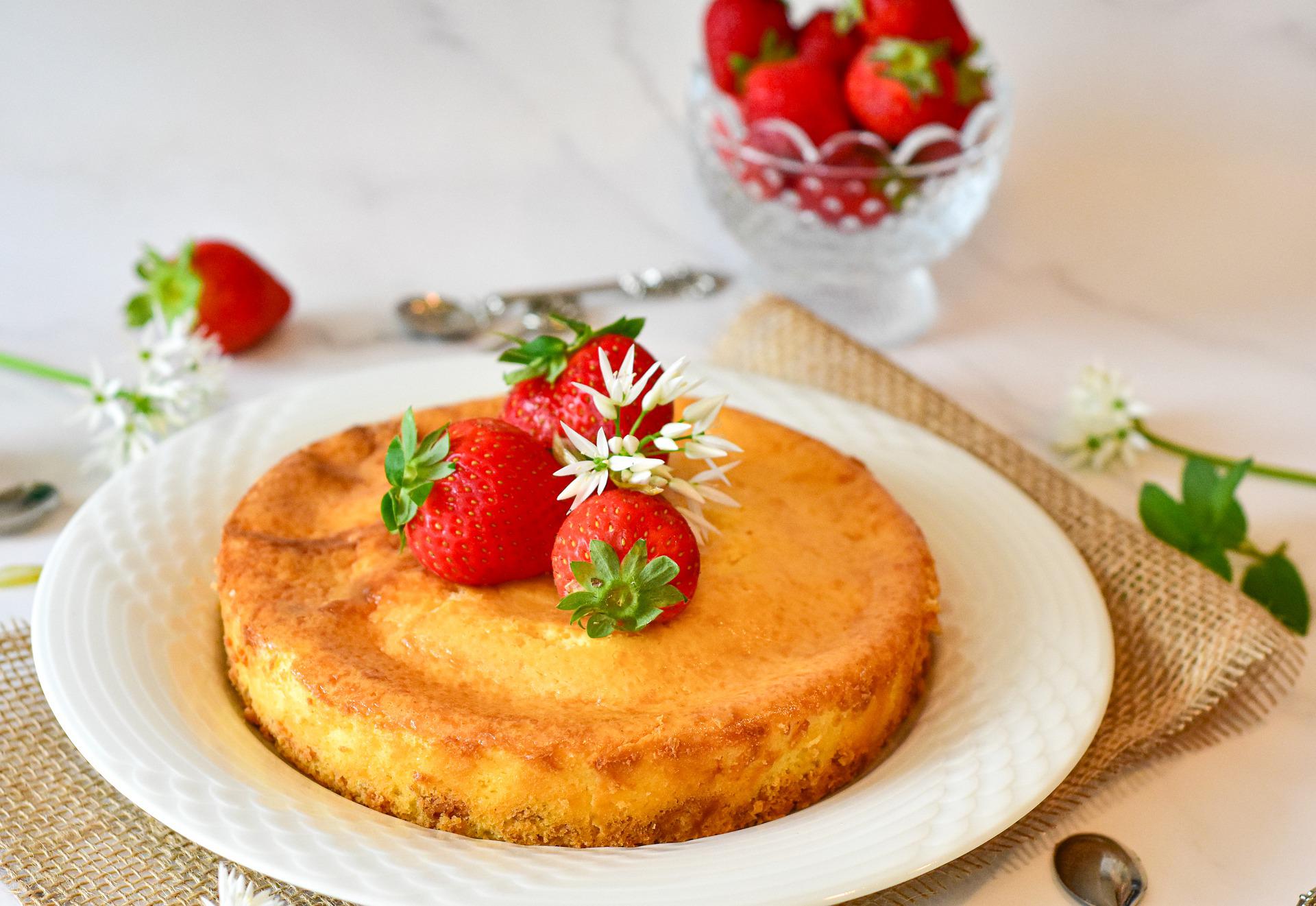 torta ricotta e fragole