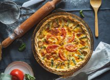 quiche lorraine con verdure e formaggio