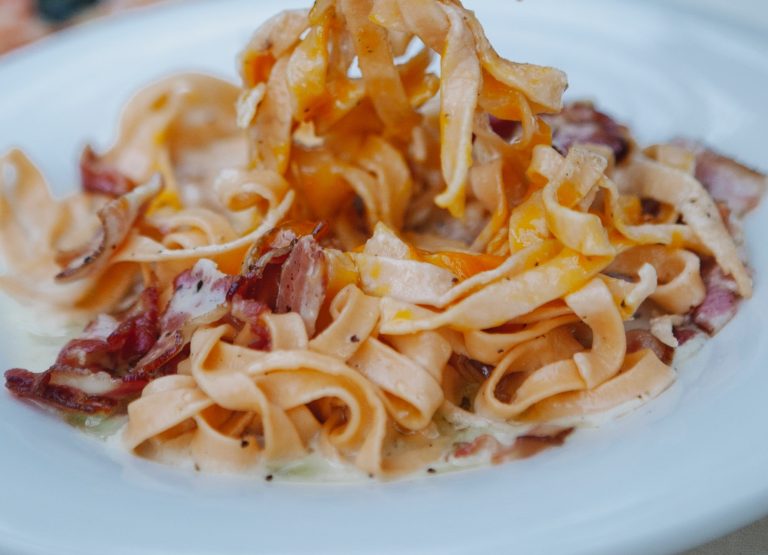 tagliatelle zucca e pancetta primo autunnale