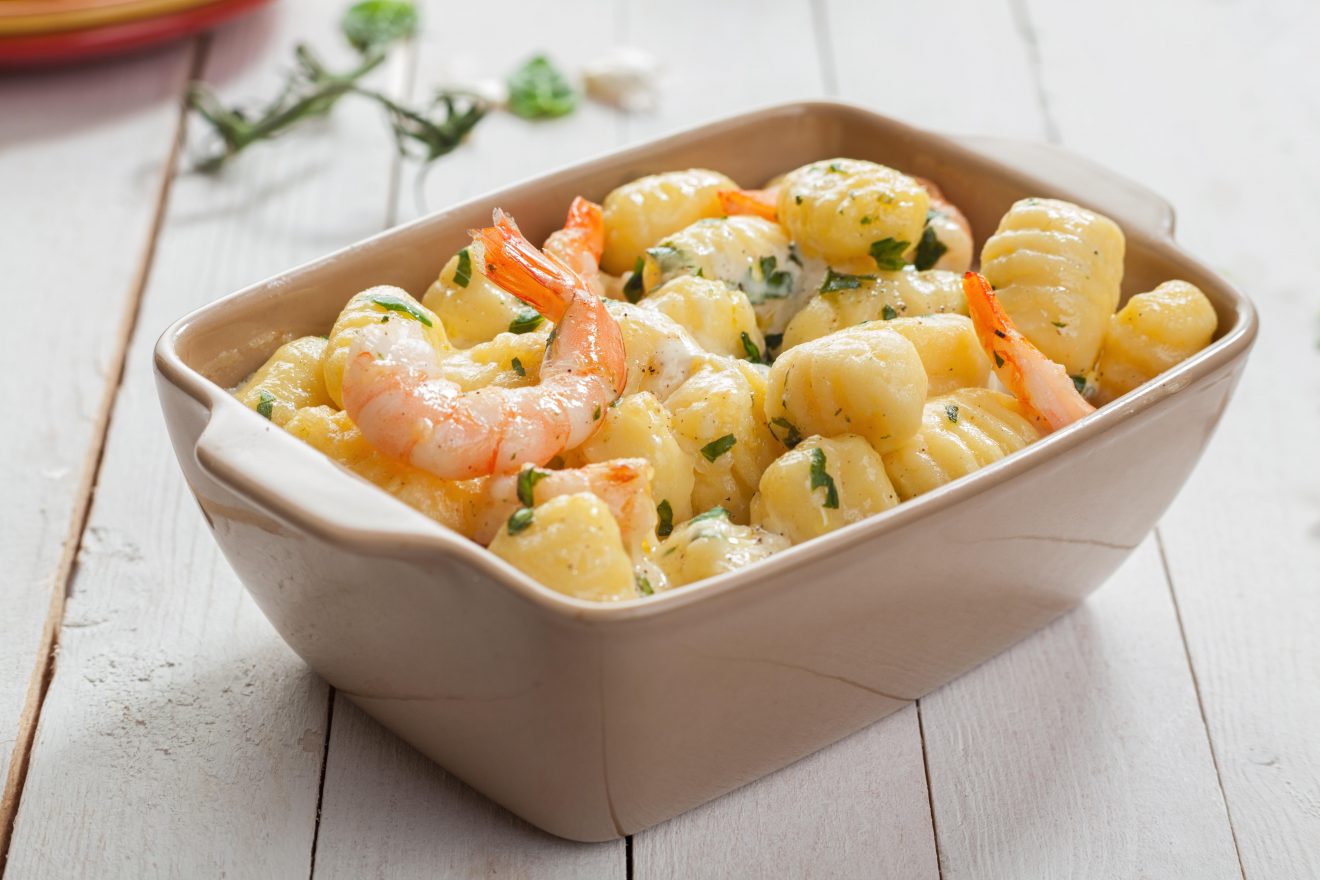 gnocchi alla crema di scampi senza panna ricetta