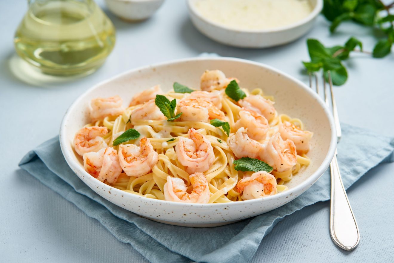 cacio e pepe con gamberi e lime