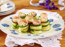 sushi di zucchine con mousse al parmigiano e mortadella