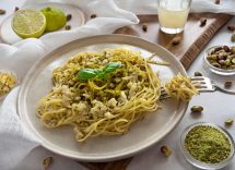 linguine pesto pistacchi salmone