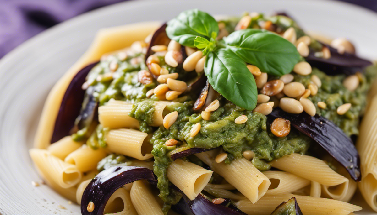 pasta con melanzane e pesto 1200x686