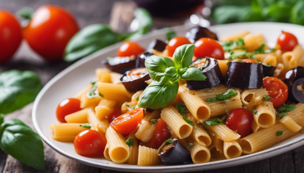 pasta con melanzane e pomodorini 1200x686