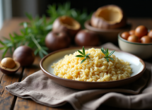Risotto cremoso con castagne e ingredienti autunnali