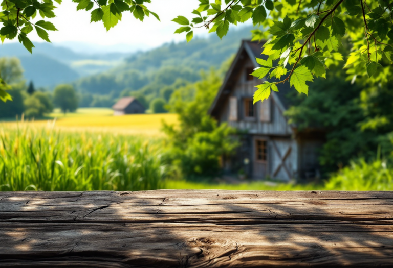 Vista panoramica di Cascina Caremma immersa nella natura