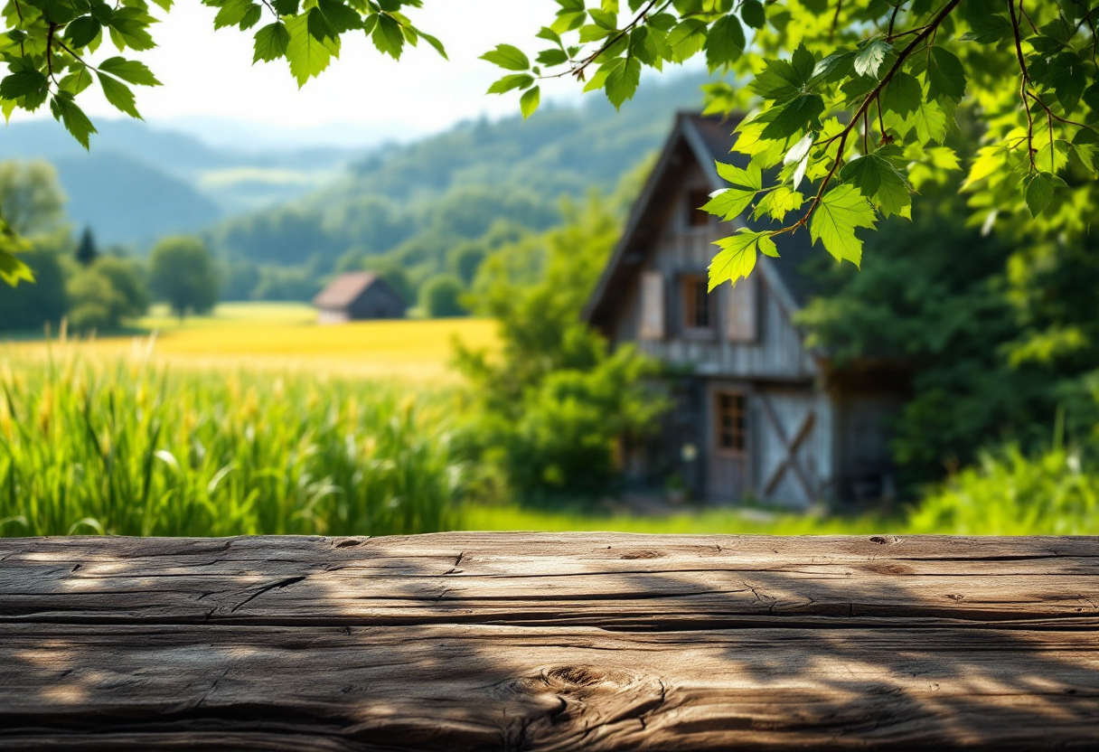 Vista panoramica di Cascina Caremma immersa nella natura