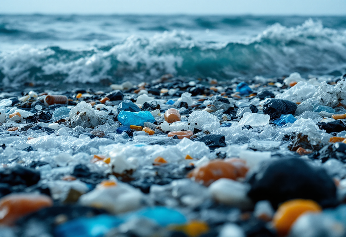 Immagine che illustra l'impatto della plastica da Coca Cola