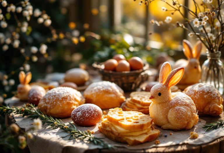 Colombe di Pasqua 2025 con decorazioni tradizionali e moderne