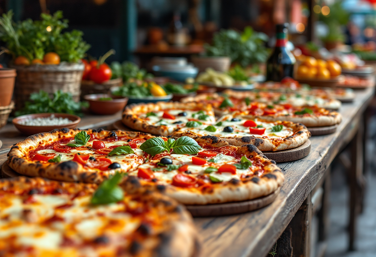 Evento Di Pizza Roma con diverse varietà di pizza