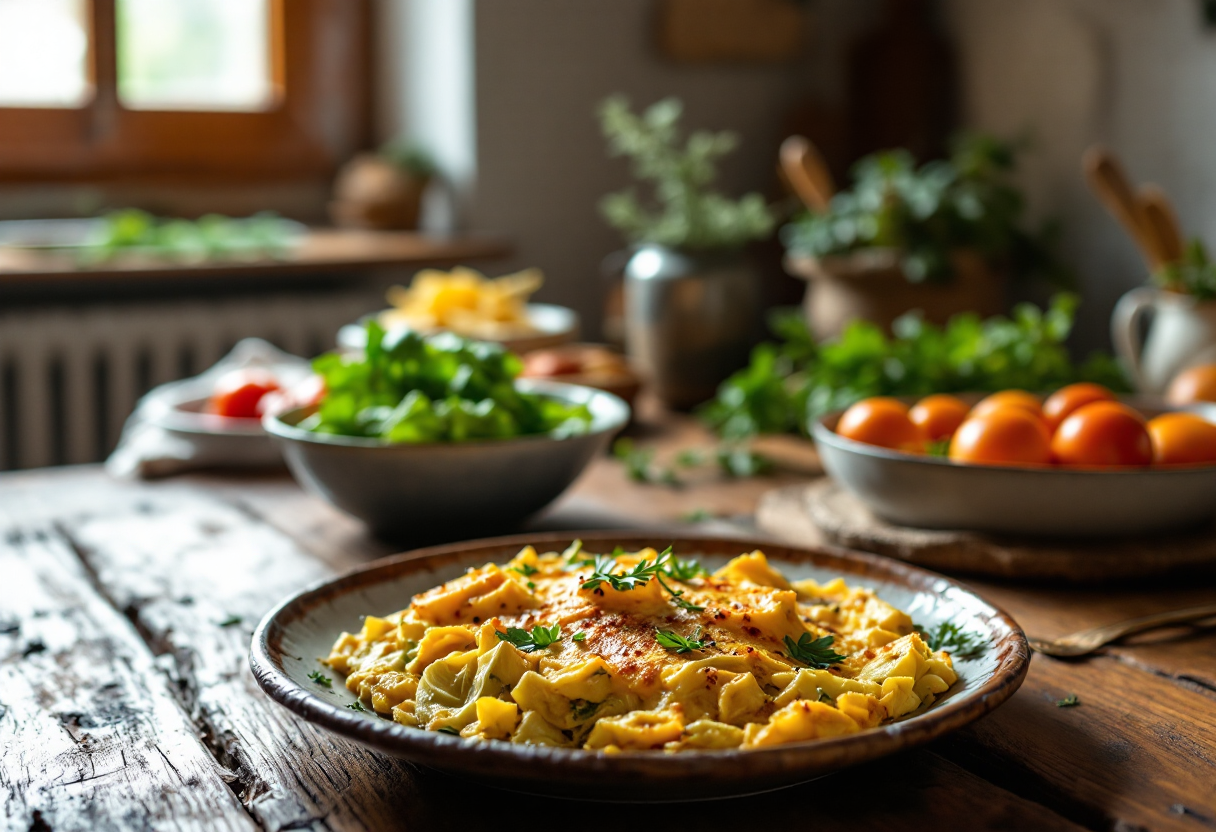 Frittata colorata con verdure fresche e uova