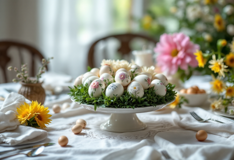 Colomba e uova di Pasqua servite secondo il galateo