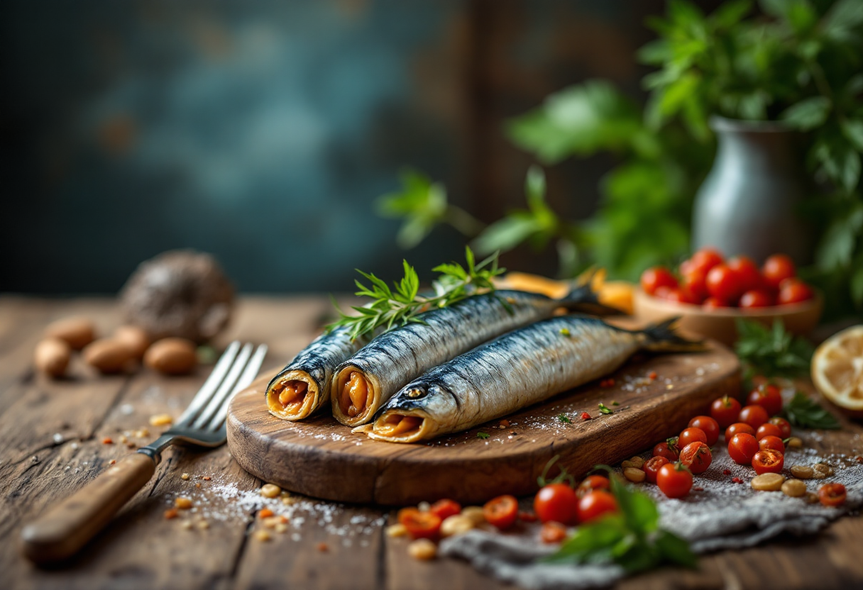 Involtini di sarde con giuncata fresca e aromi