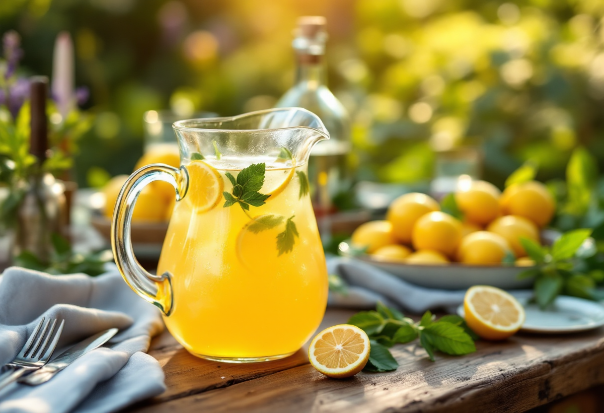 Limonata grigliata servita in un bicchiere con ghiaccio