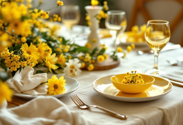 Immagine di un menù giallo per la festa dell'8 marzo