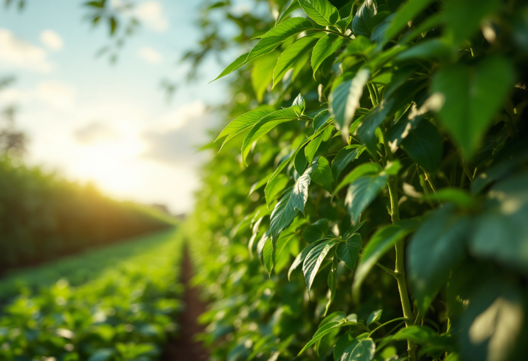 Foglie di moringa fresche con benefici nutrizionali