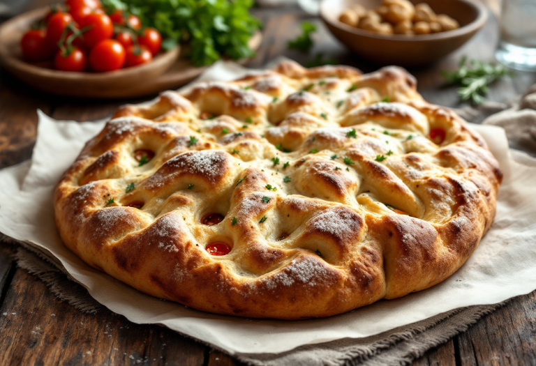 Pane di grano duro farcito con ingredienti freschi