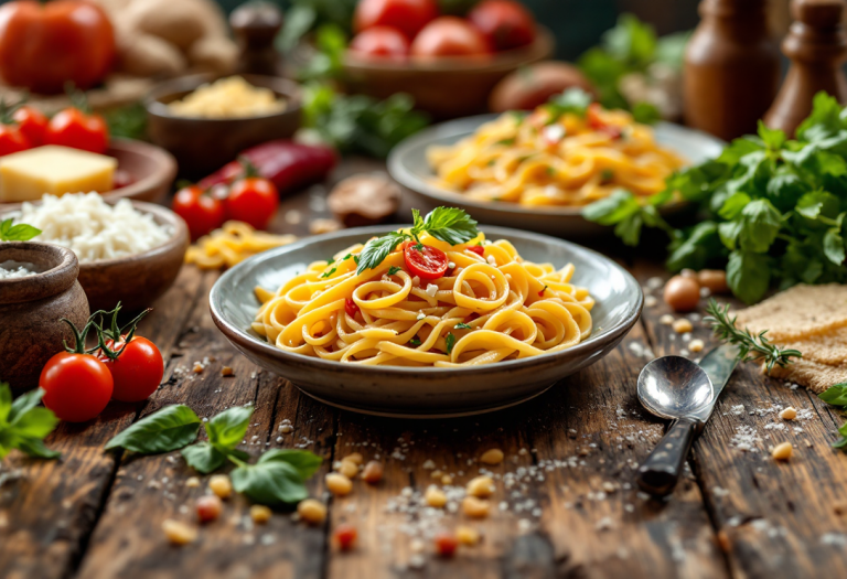 Pici all’aglione, un piatto tipico della Toscana