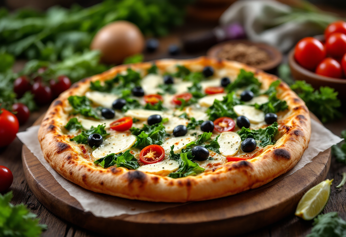 Pizza di scarola tipica della cucina napoletana
