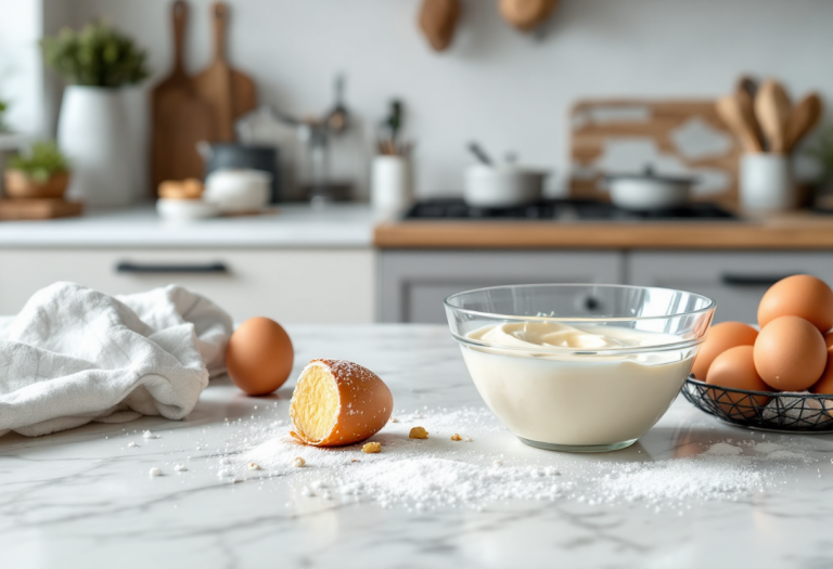 Preparazione della pâte à bombe per tiramisù