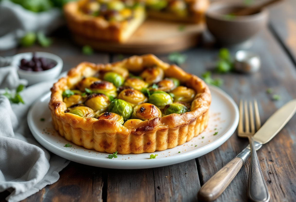 Tarte tatin salata con cavolini di Bruxelles