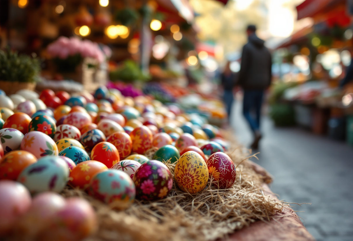 Immagine di uova di Pasqua colorate con sorprese