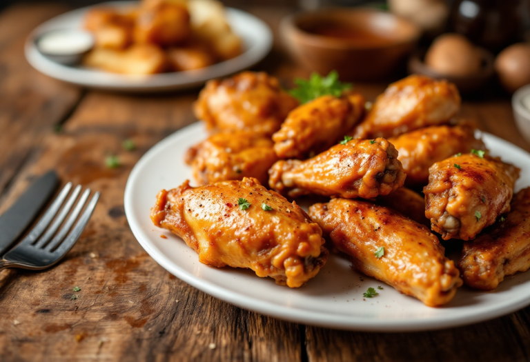 Ali di pollo al forno dorate e croccanti