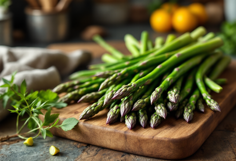 Asparagi cotti in friggitrice ad aria con spezie