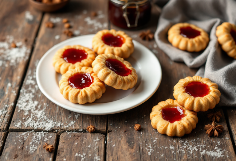 Biscotti farciti con marmellata colorata e deliziosa