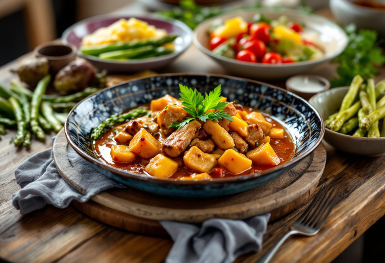 Un piatto di capretto in umido tipico della cucina romana