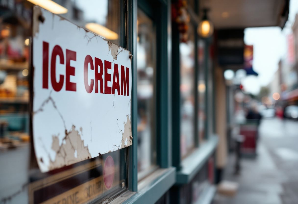 Immagine della gelateria Pupo a Ponticino chiusa