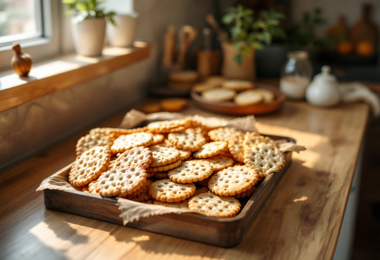 Cracker croccanti fatti in casa con ingredienti naturali