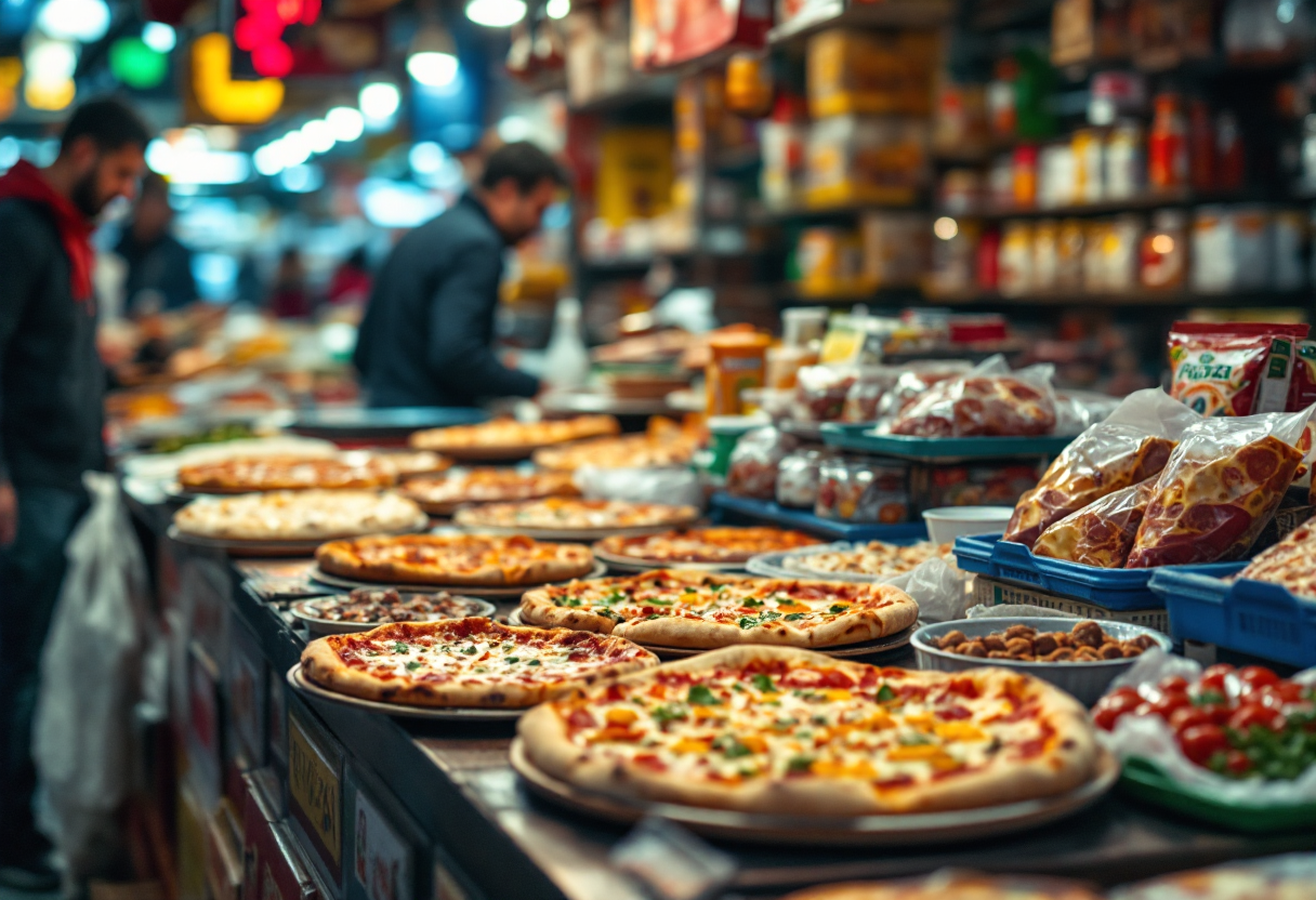 Grafico che mostra l'aumento della pizza surgelata in Italia