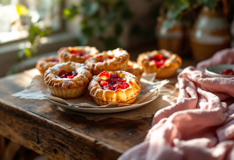 Dolce primaverile con rabarbaro fresco e croccante