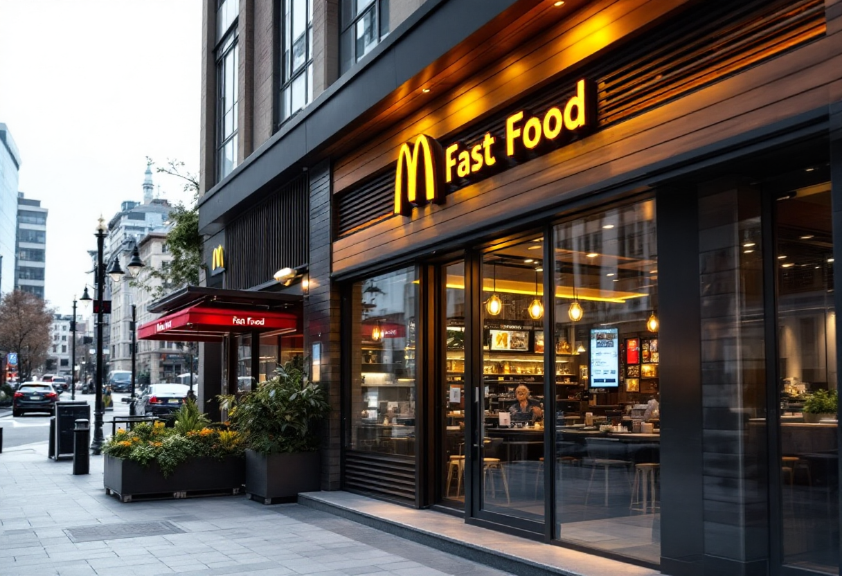 Logo McDonald's con elementi di sostenibilità e crescita