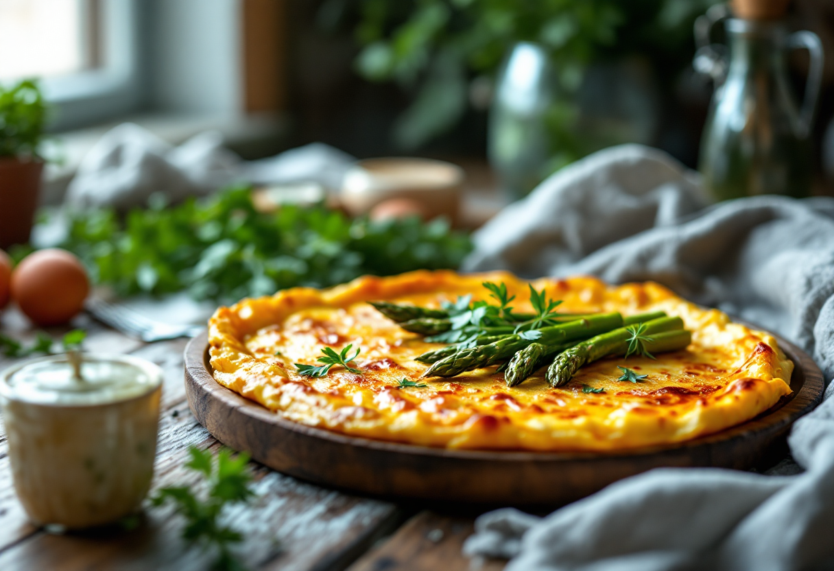 Frittata di asparagi fresca e colorata