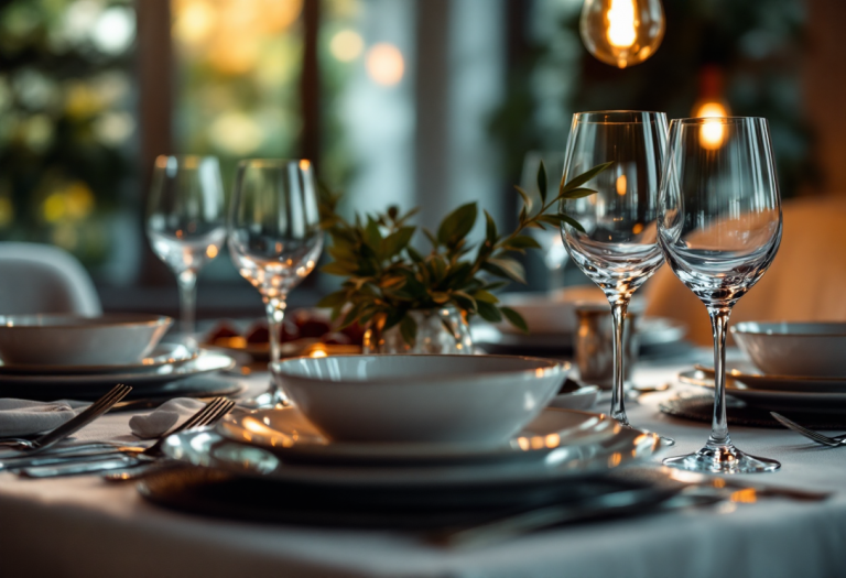 Immagine che illustra il galateo a tavola durante una cena