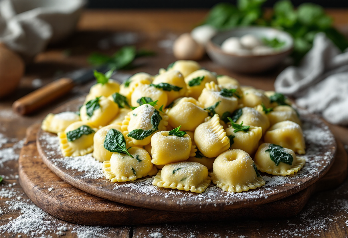 Gnocchi di spinaci freschi con salsa